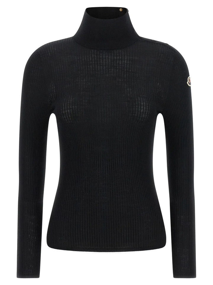Moncler Sample Sale | Moncler Black Virgin Wool Cardigan - | Designer outlet