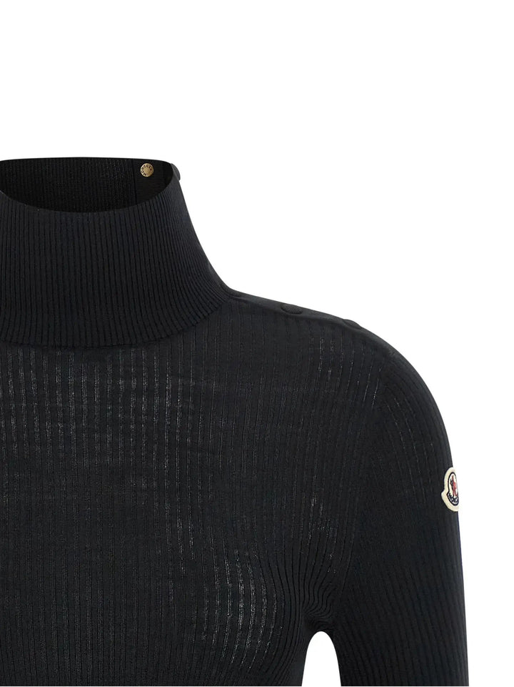 Moncler Sample Sale | Moncler Black Virgin Wool Cardigan - | Designer outlet