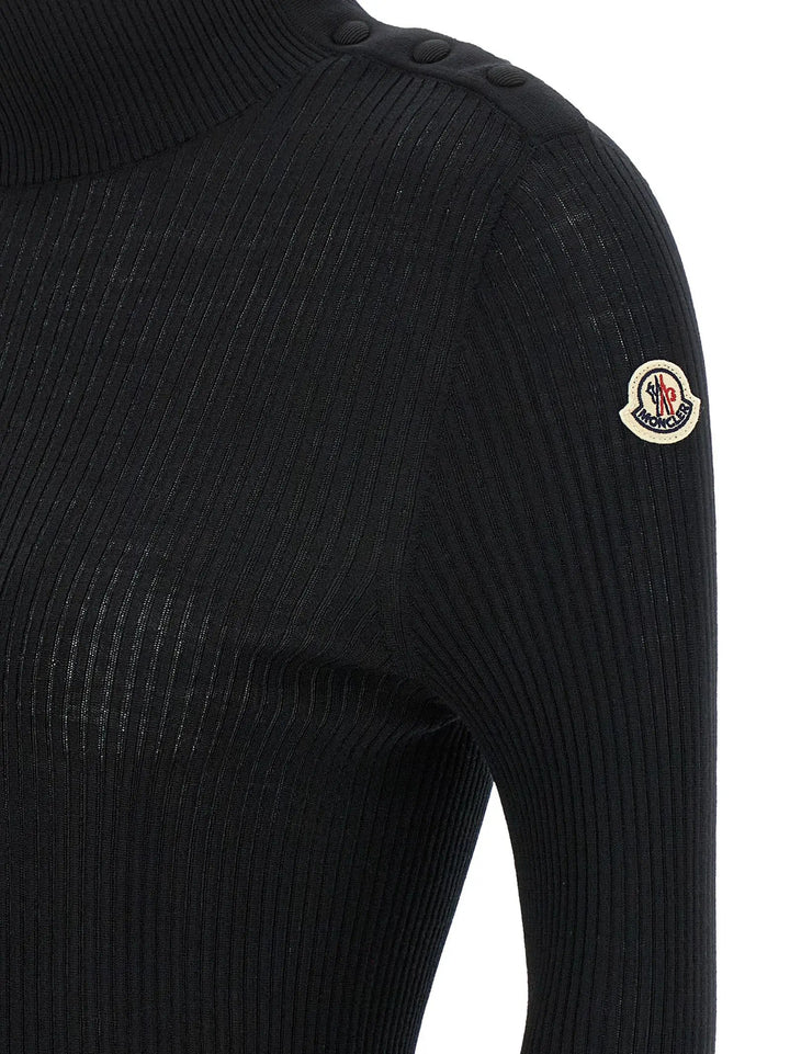 Moncler Sample Sale | Moncler Black Virgin Wool Cardigan - | Designer outlet