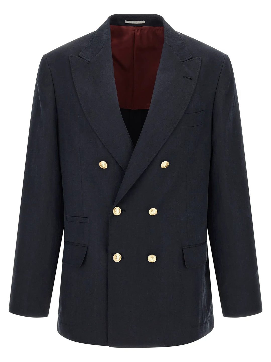 Brunello Cucinelli Blue Silk Blazer