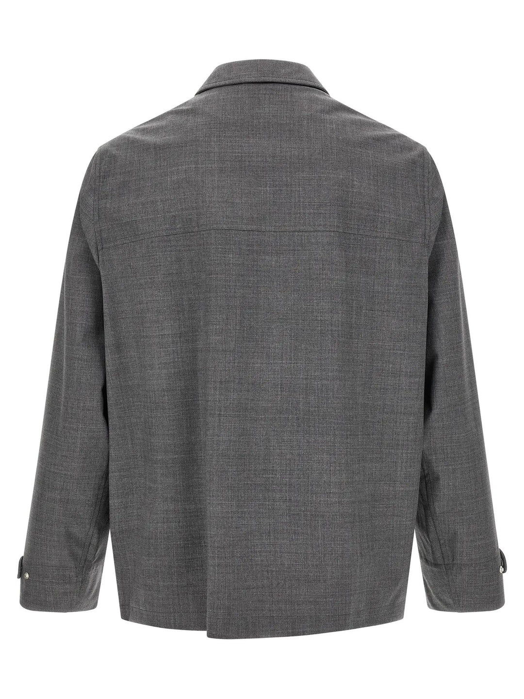 Brunello Cucinelli Gray Virgin Wool Full-Length Jacket