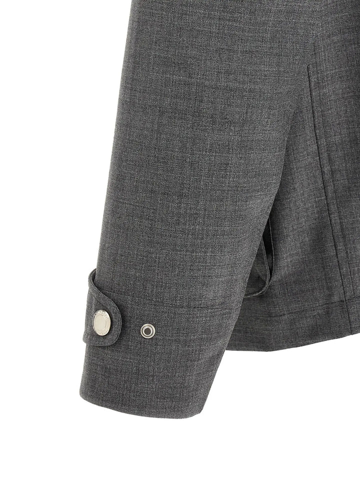 Brunello Cucinelli Gray Virgin Wool Full-Length Jacket