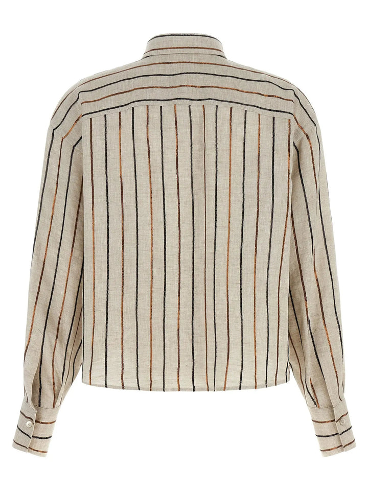 Brunello Cucinelli Beige Linen Blouse