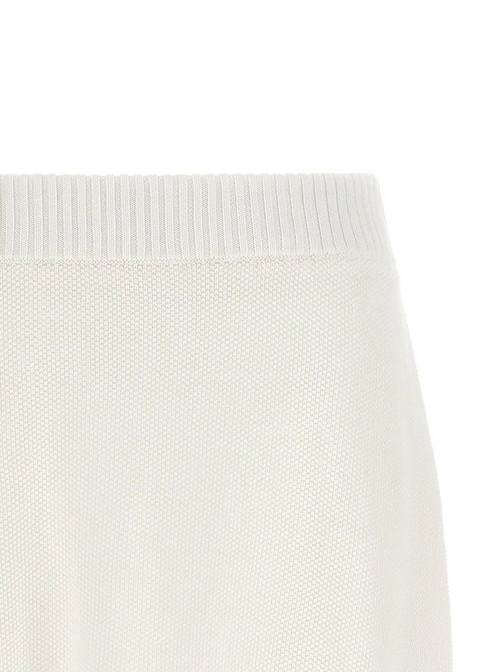 Brunello Cucinelli White Cotton Long Skirt