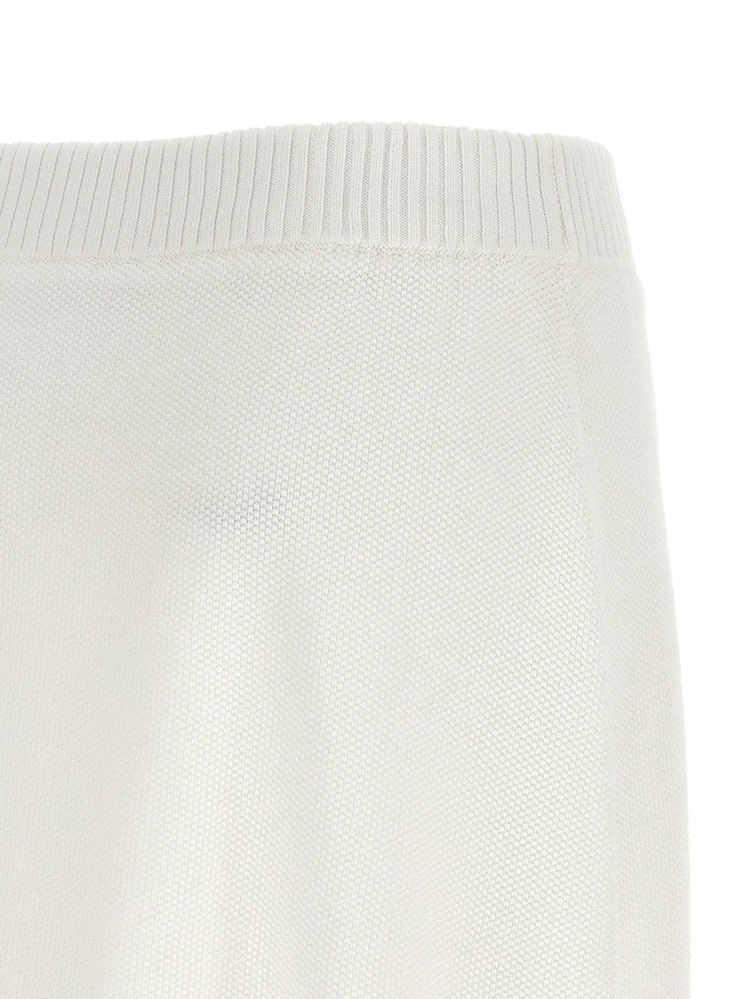 Brunello Cucinelli White Cotton Long Skirt