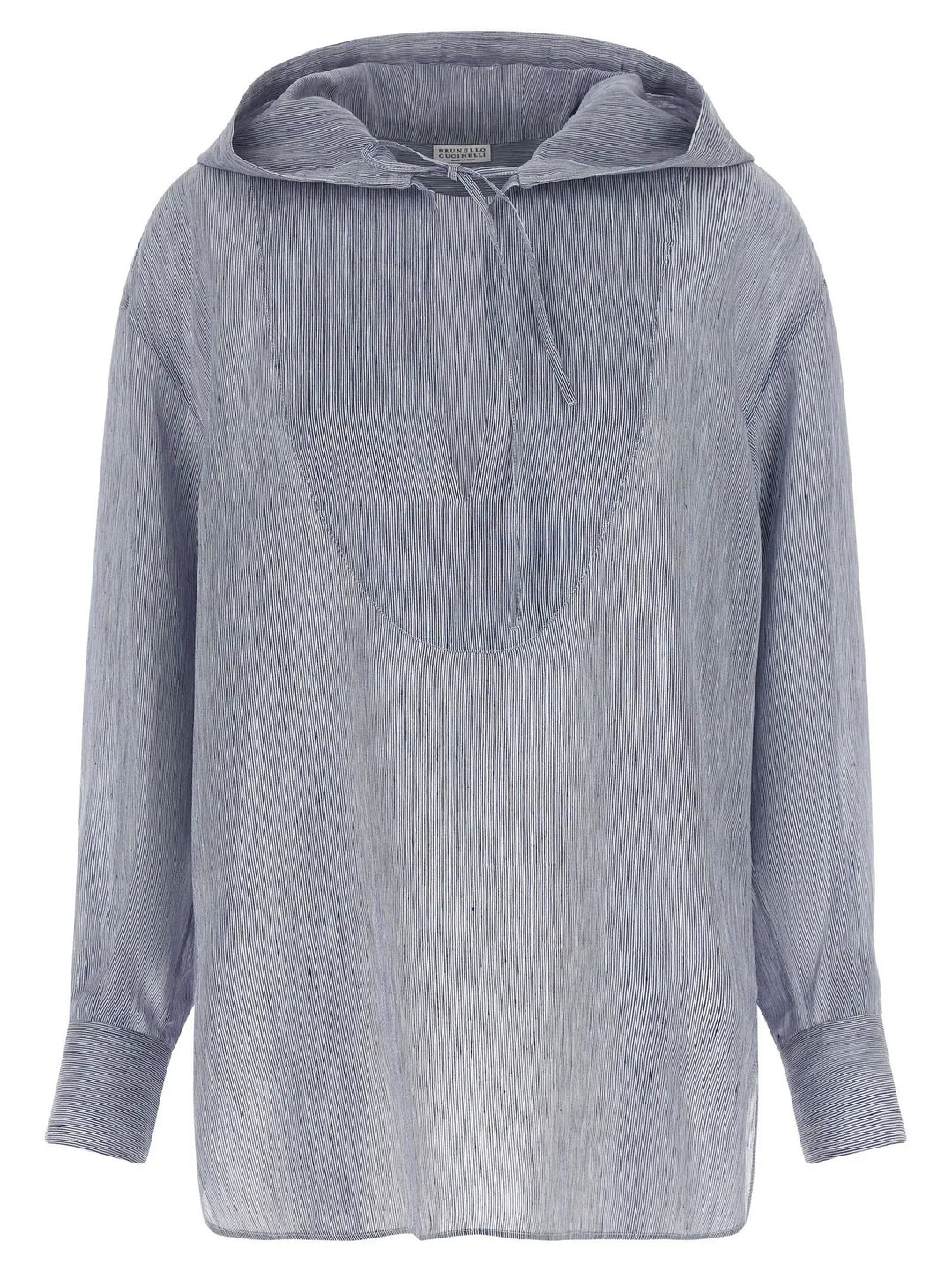 Brunello Cucinelli Blue Linen Blouse