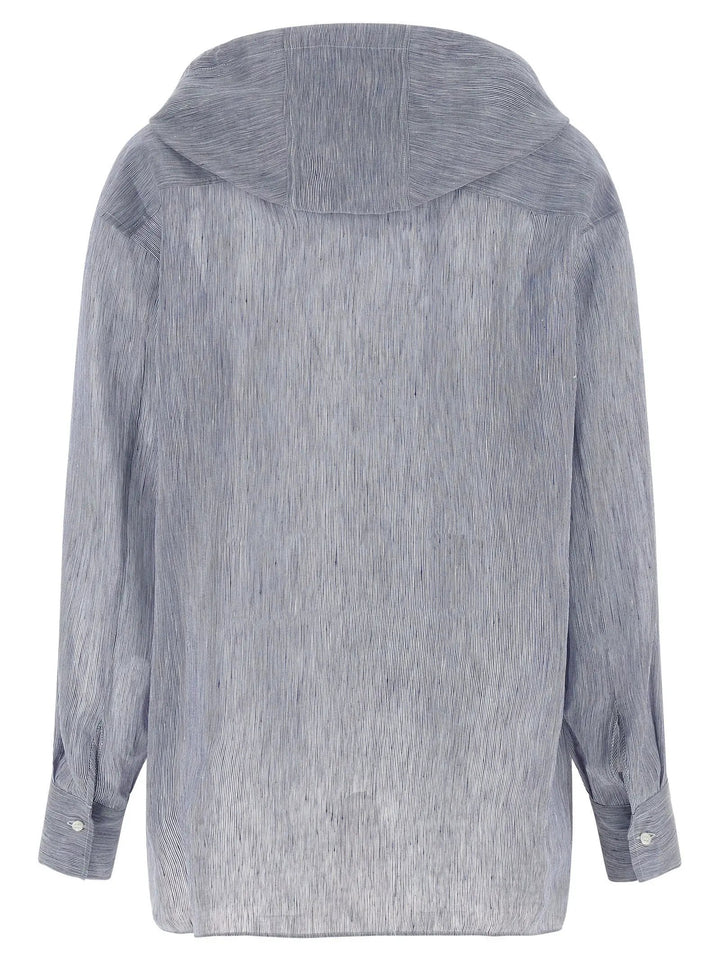 Brunello Cucinelli Blue Linen Blouse
