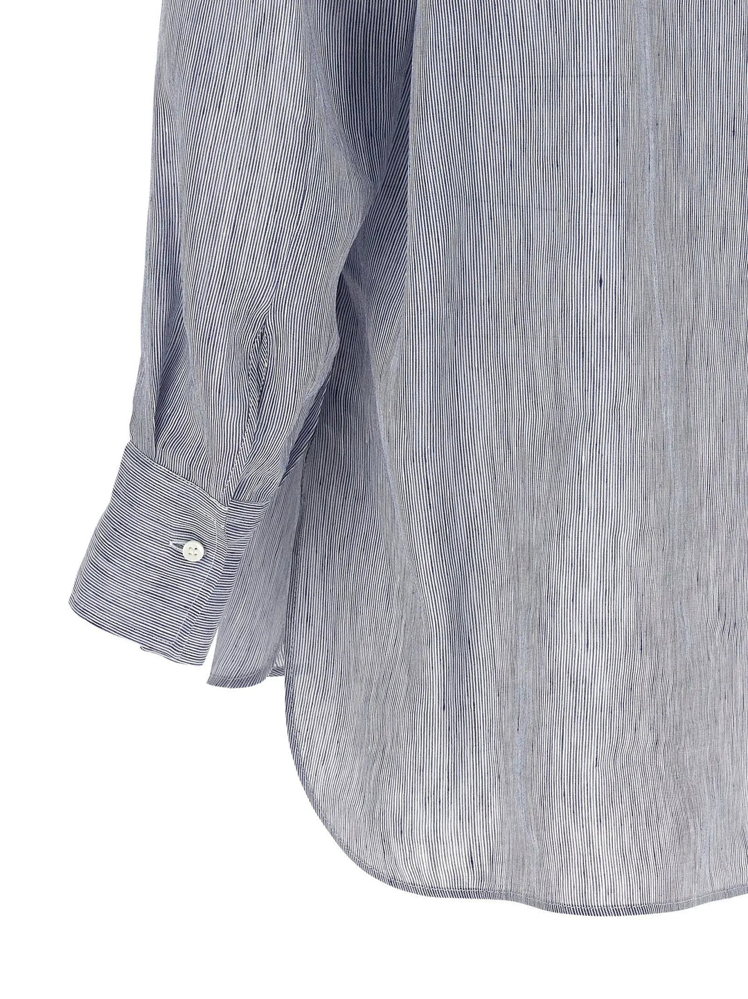 Brunello Cucinelli Blue Linen Blouse