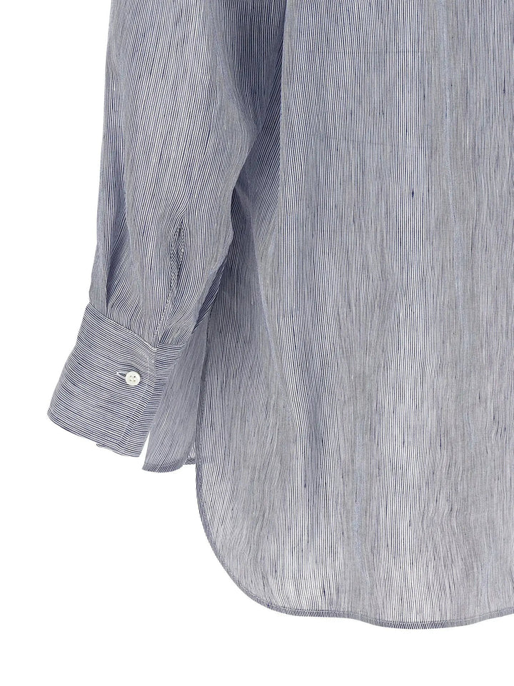 Brunello Cucinelli Blue Linen Blouse