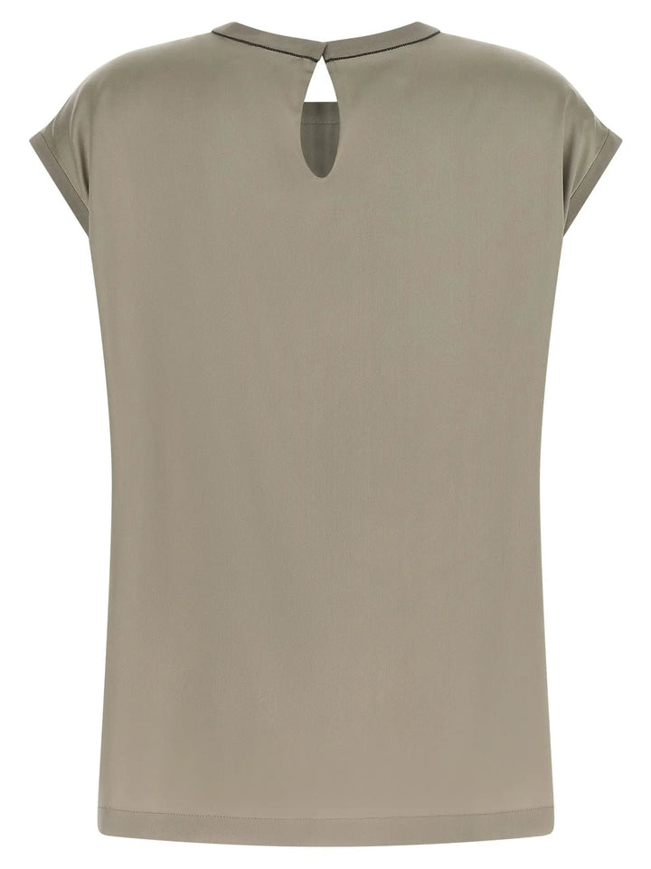 Brunello Cucinelli Bicolor Silk Blouse
