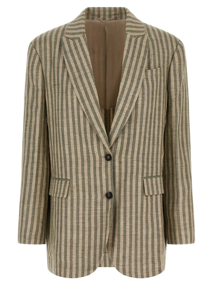 Brunello Cucinelli Bicolor Linen Blazer