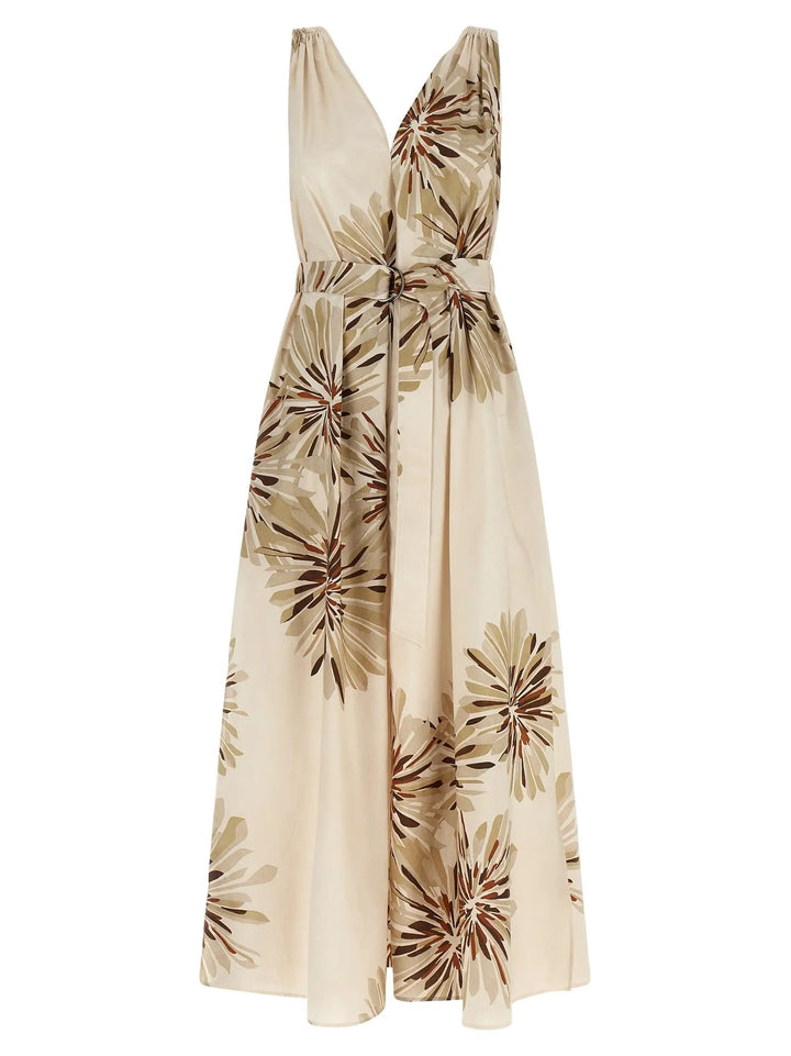 Brunello Cucinelli Beige Cotton Midi Dress