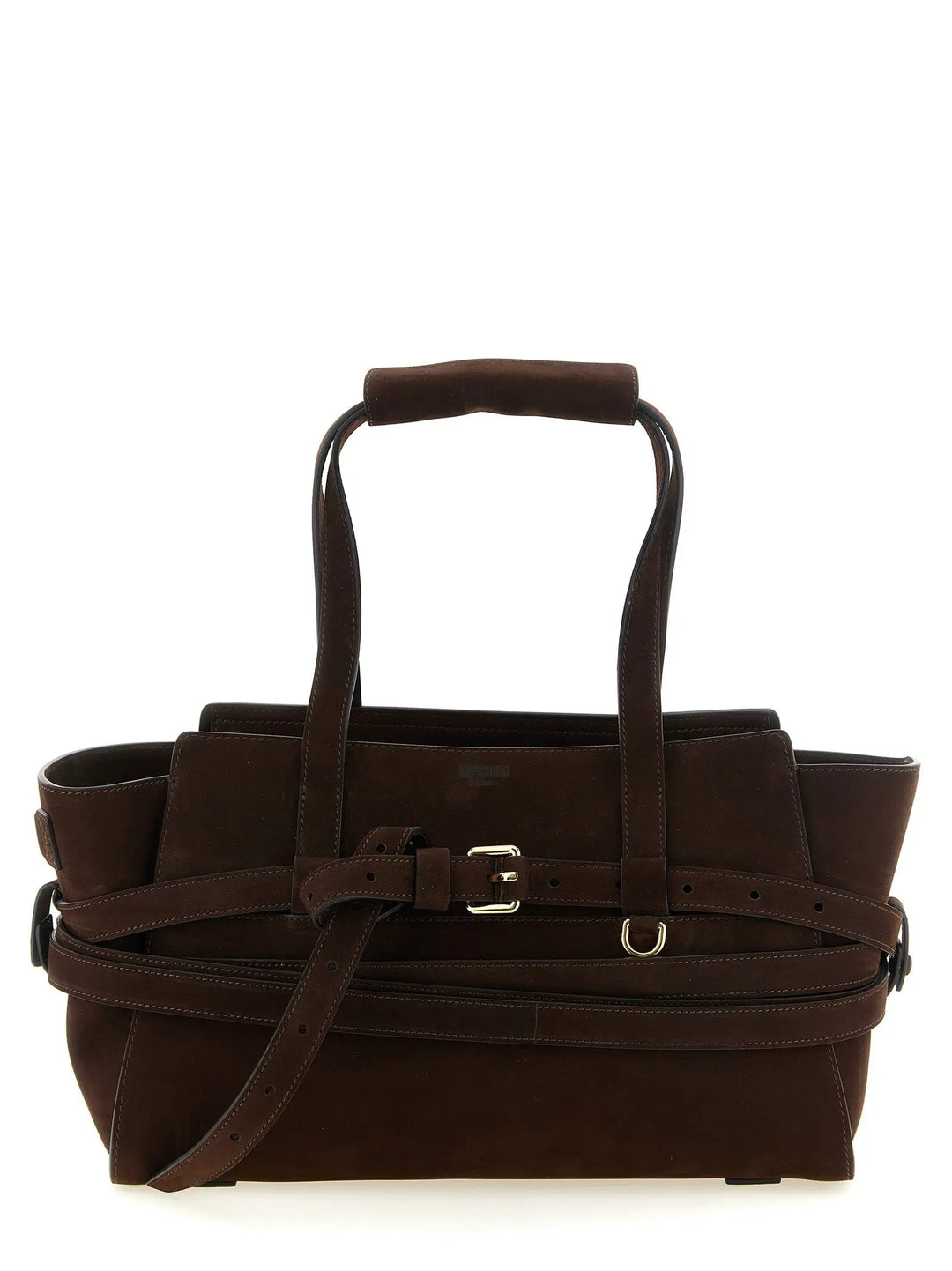 Moschino Brown Calfskin Handbag