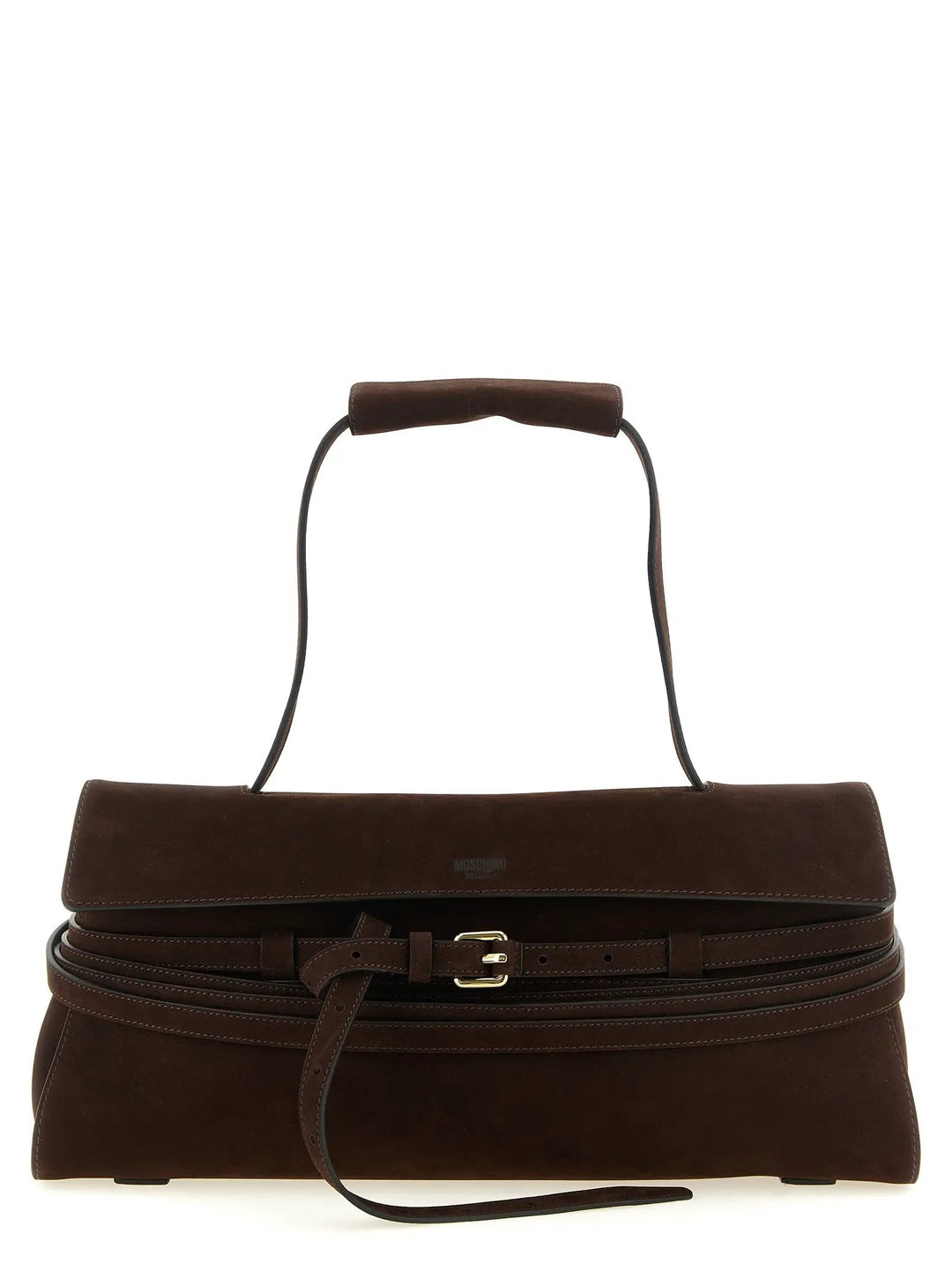 Moschino Brown Calfskin Shoulder Bag