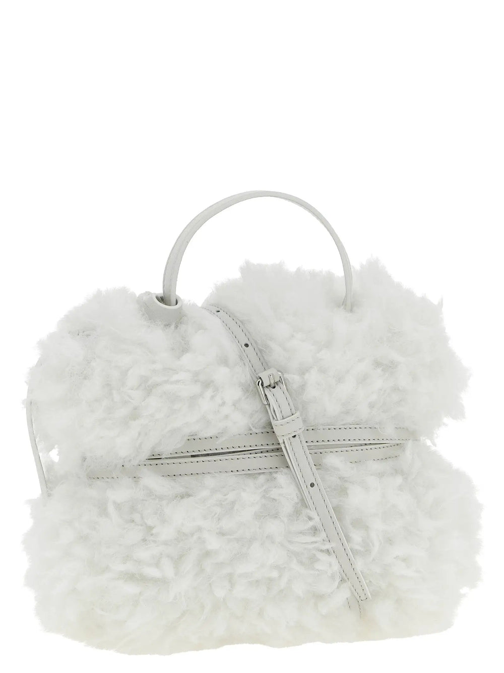 Moschino Sample Sale | Moschino White Leather Handbag - | Designer outlet