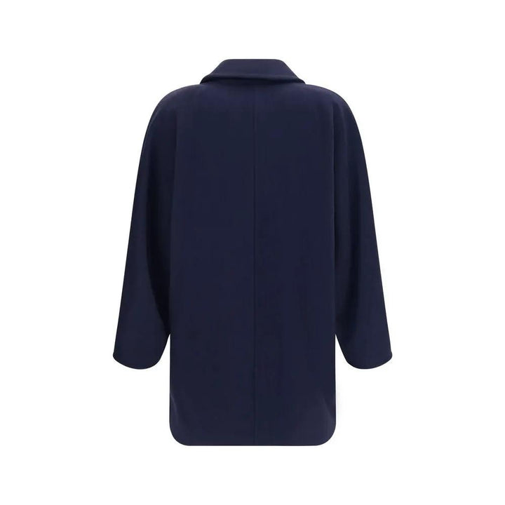 Max Mara Blue Wool Oves Aries Full-Length Jacket