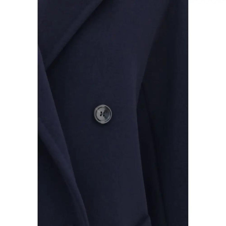 Max Mara Blue Wool Oves Aries Full-Length Jacket
