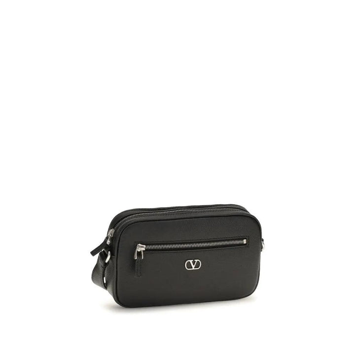 Valentino Garavani Black Calf Leather Bos Taurus Shoulder Bag