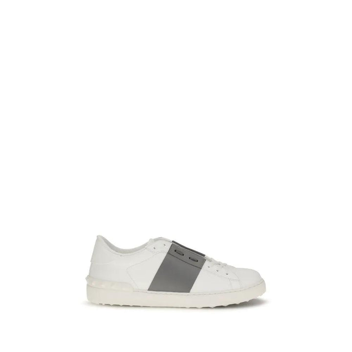 Valentino Garavani Silver Calf Leather Bos Taurus Low Top Sneakers