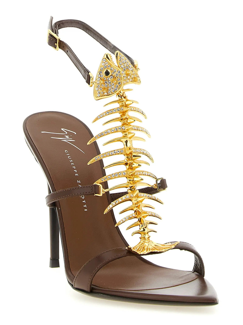Giuseppe Zanotti Sample Sale | Giuseppe Zanotti Brown Lamb Leather Stiletto Heel Sandals - | Designer outlet