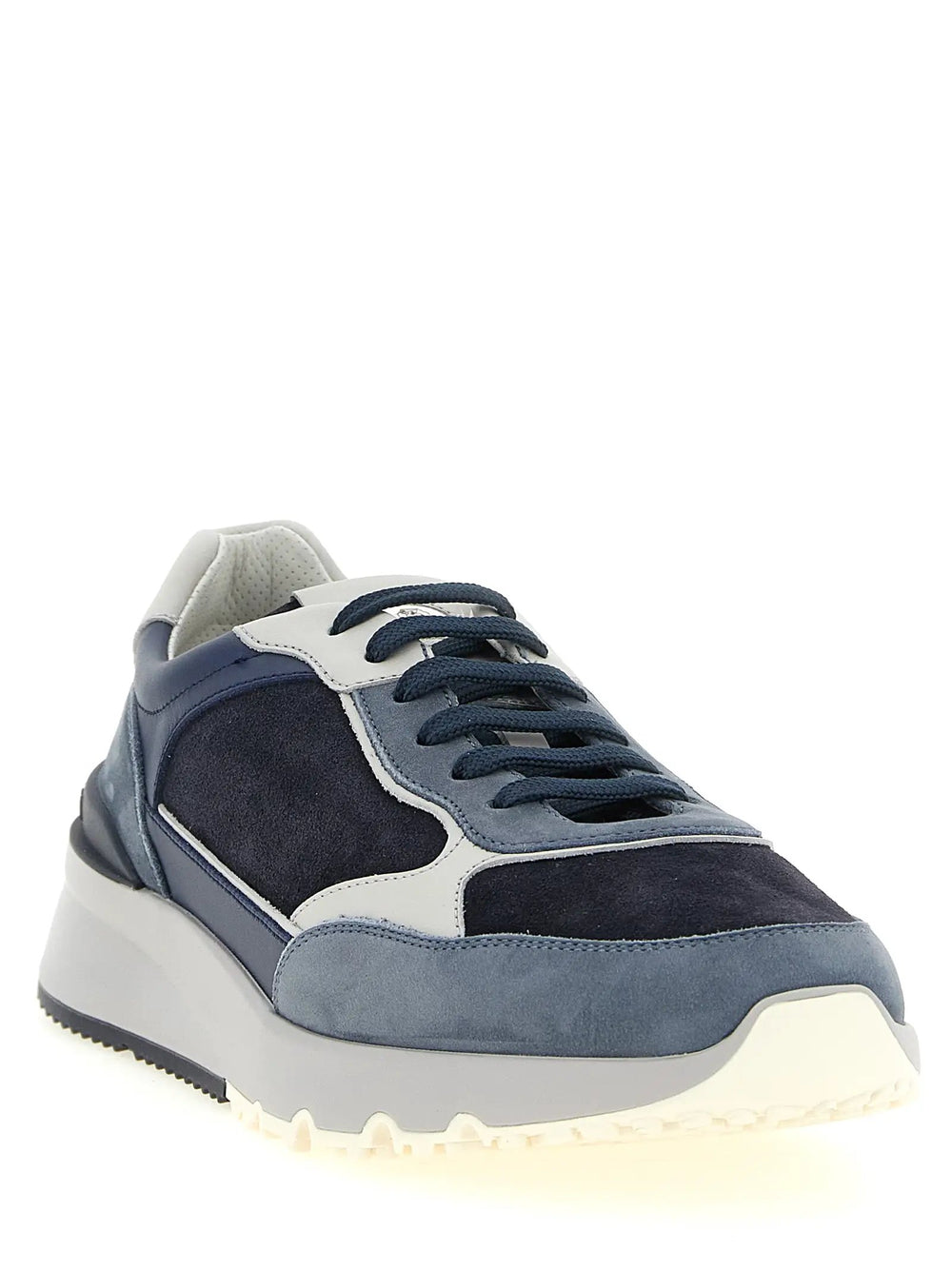 Brunello Cucinelli Sample Sale | Brunello Cucinelli Blue Calfskin Athletic Sneakers - | Designer outlet