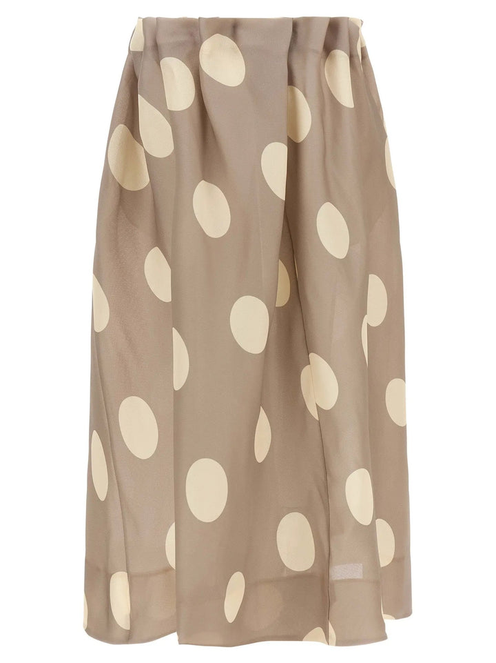 Khaite Gray Silk Mini Skirt