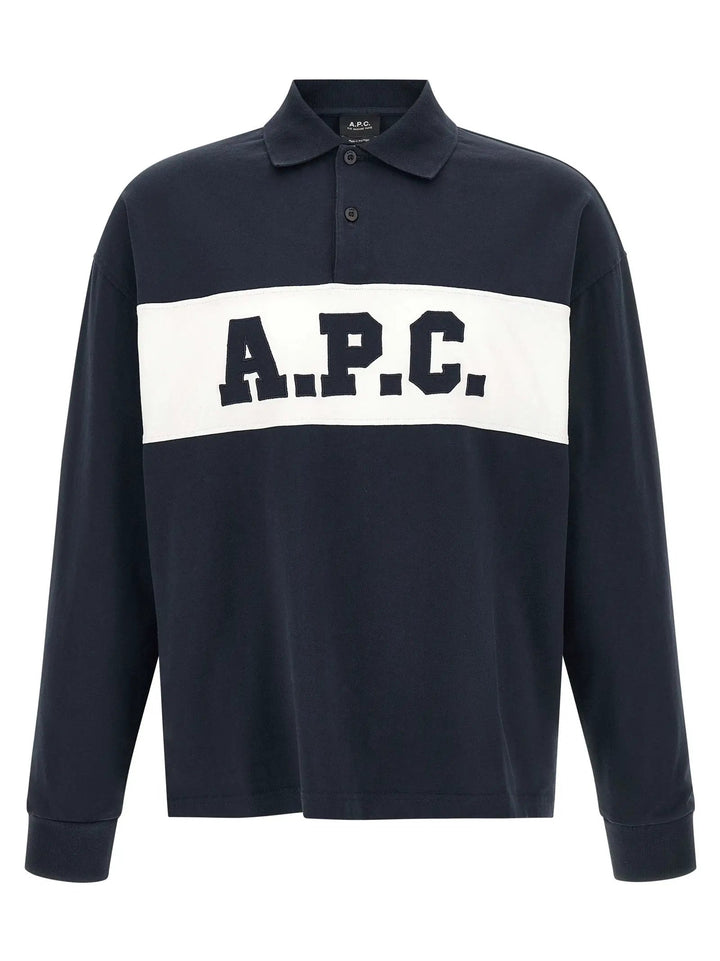 A.P.C. Blue Cotton Polo Shirt