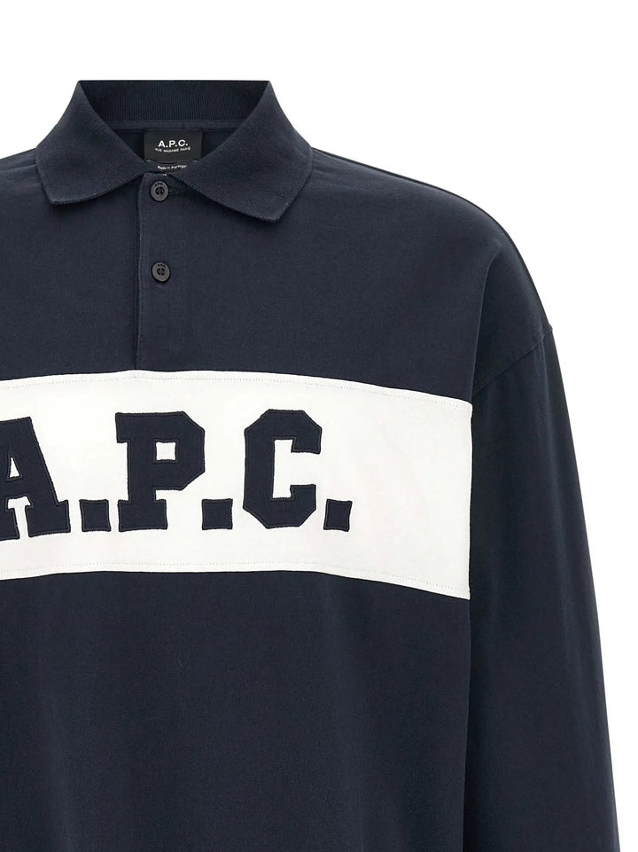 A.P.C. Blue Cotton Polo Shirt