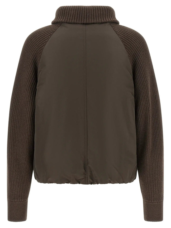 Brunello Cucinelli Brown Cotton Full-Length Jacket