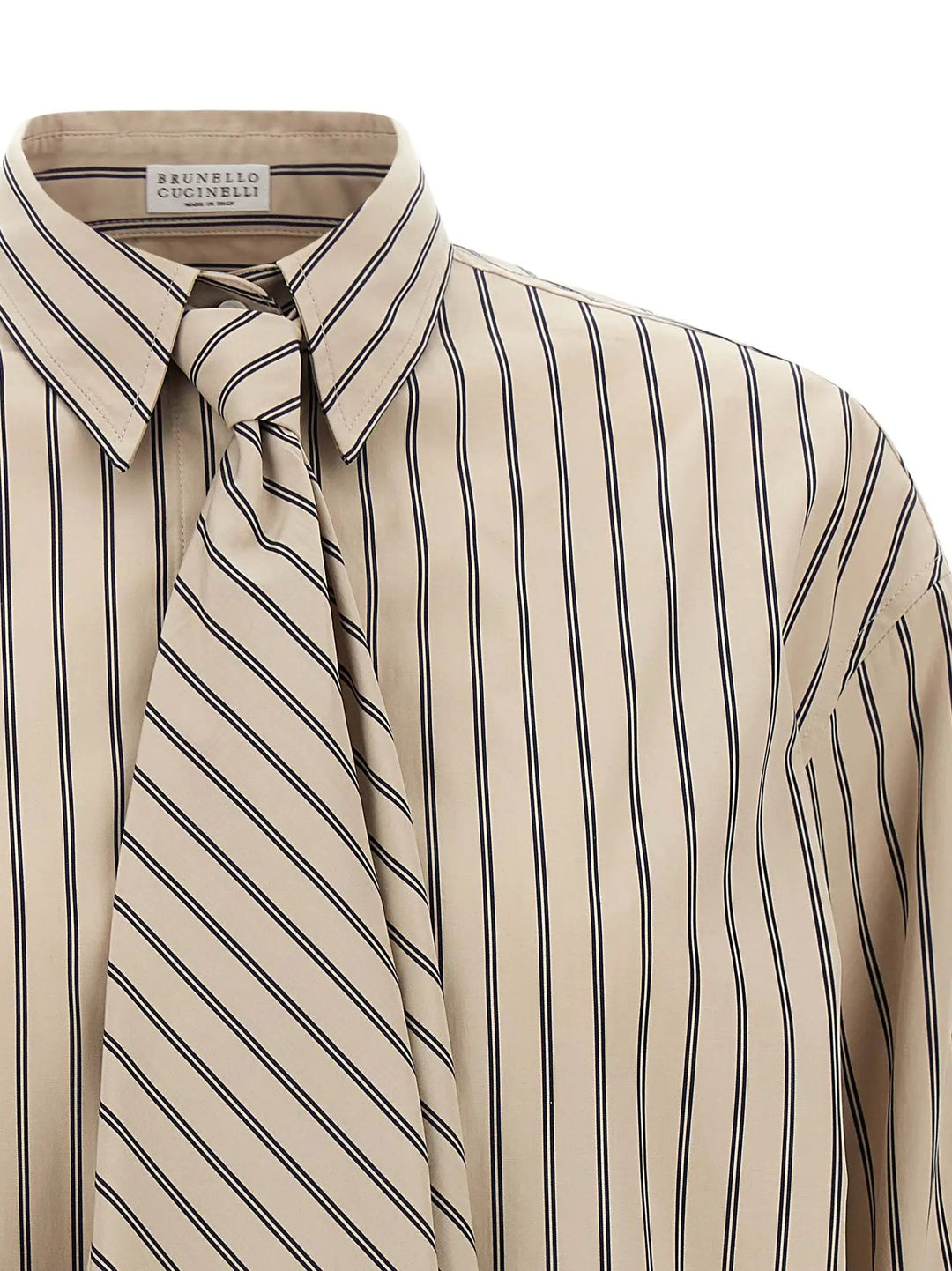 Brunello Cucinelli Beige Cotton Blouse