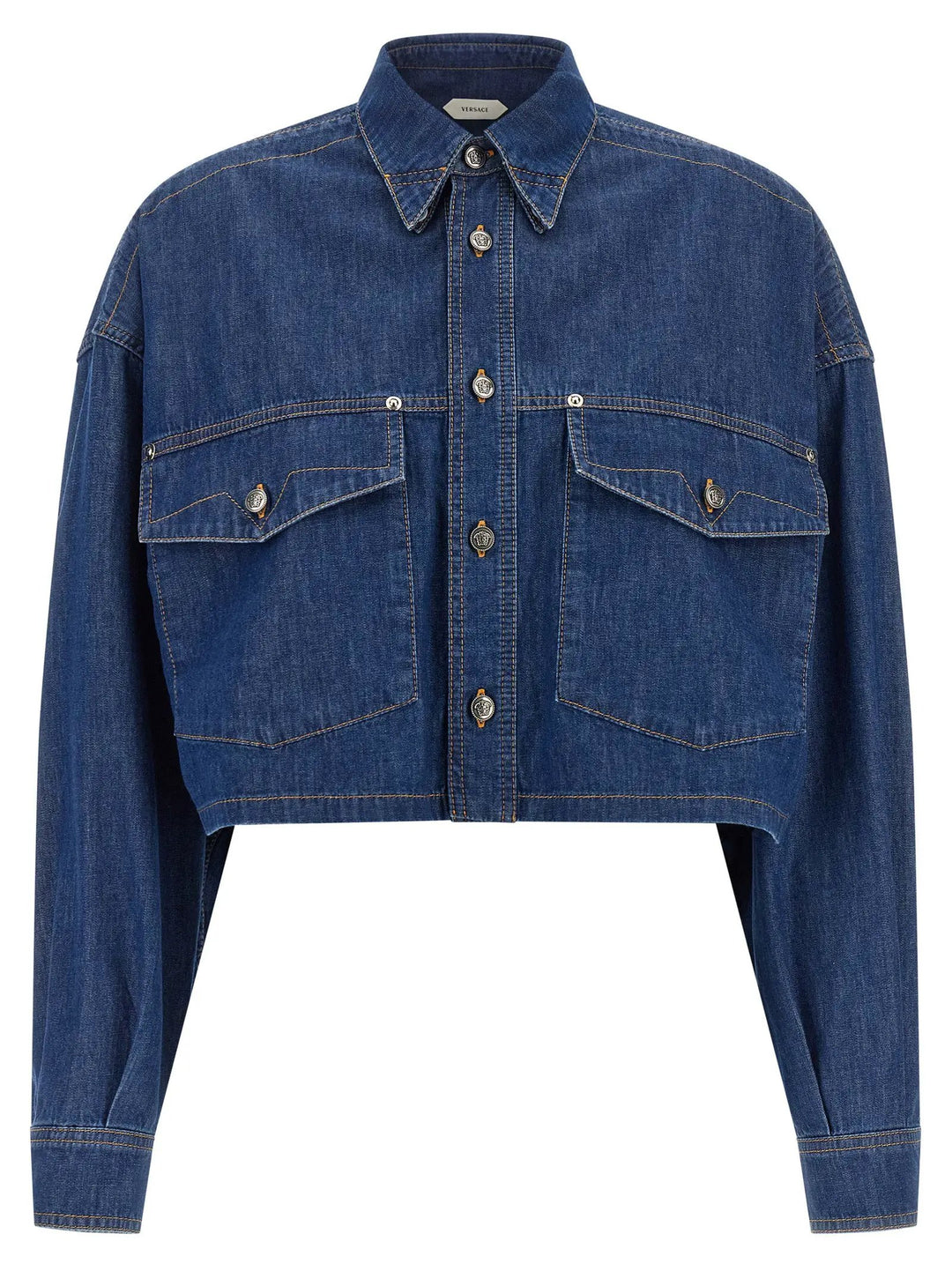 Versace Sample Sale | Versace Blue Cotton Blouse - | Designer outlet