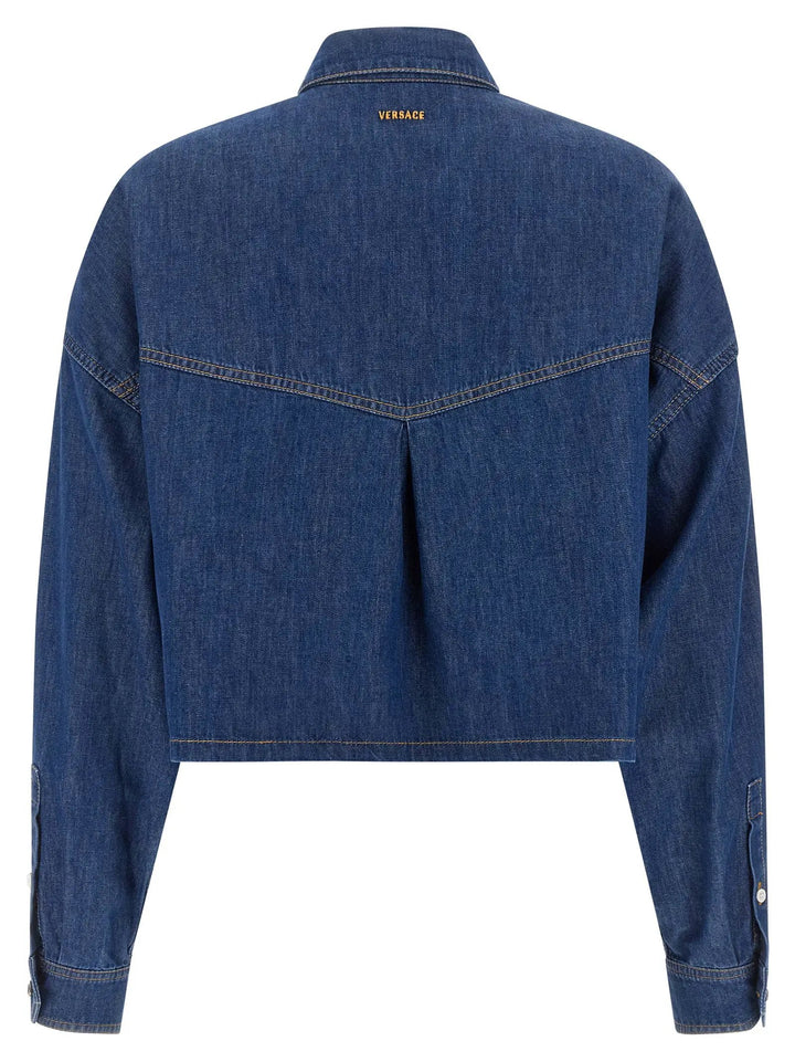 Versace Sample Sale | Versace Blue Cotton Blouse - | Designer outlet