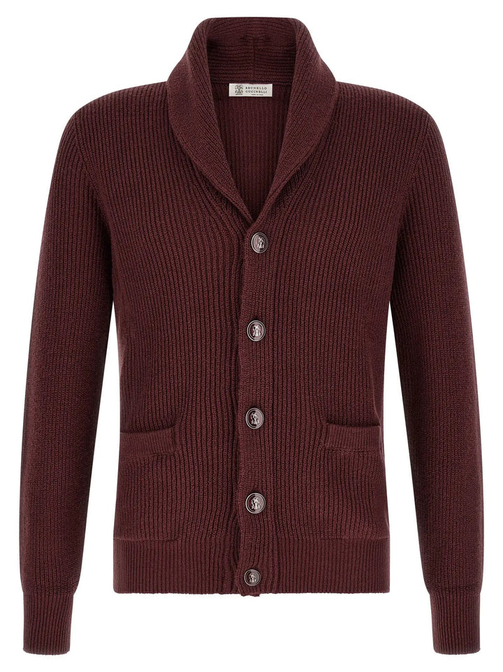 Brunello Cucinelli Sample Sale | Brunello Cucinelli Bordeaux Cotton Cardigan - | Designer outlet