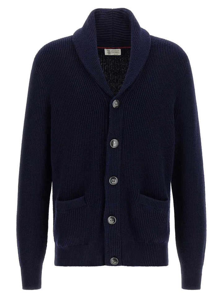 Brunello Cucinelli Sample Sale | Brunello Cucinelli Blue Cotton Cardigan - | Designer outlet
