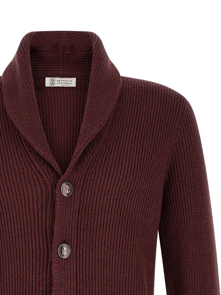 Brunello Cucinelli Sample Sale | Brunello Cucinelli Bordeaux Cotton Cardigan - | Designer outlet