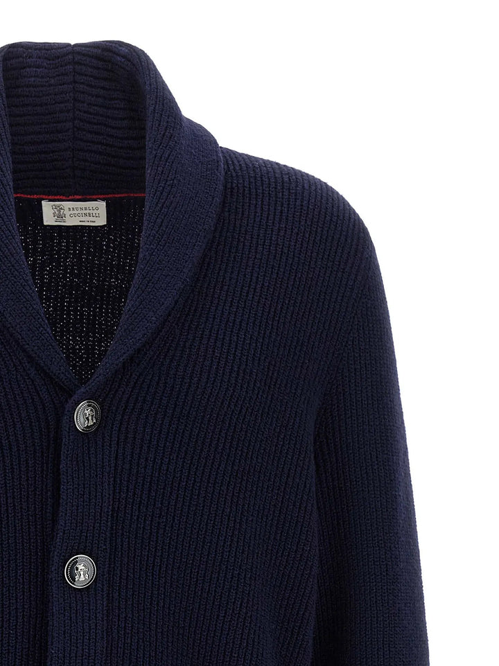 Brunello Cucinelli Sample Sale | Brunello Cucinelli Blue Cotton Cardigan - | Designer outlet