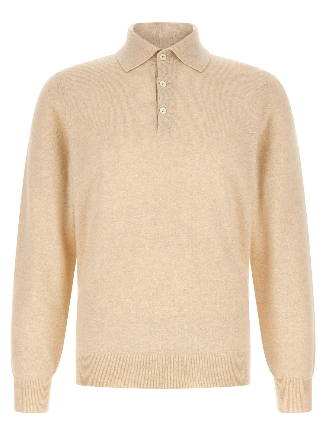 Brunello Cucinelli Sample Sale | Brunello Cucinelli Beige Cashmere Polo Shirt - | Designer outlet