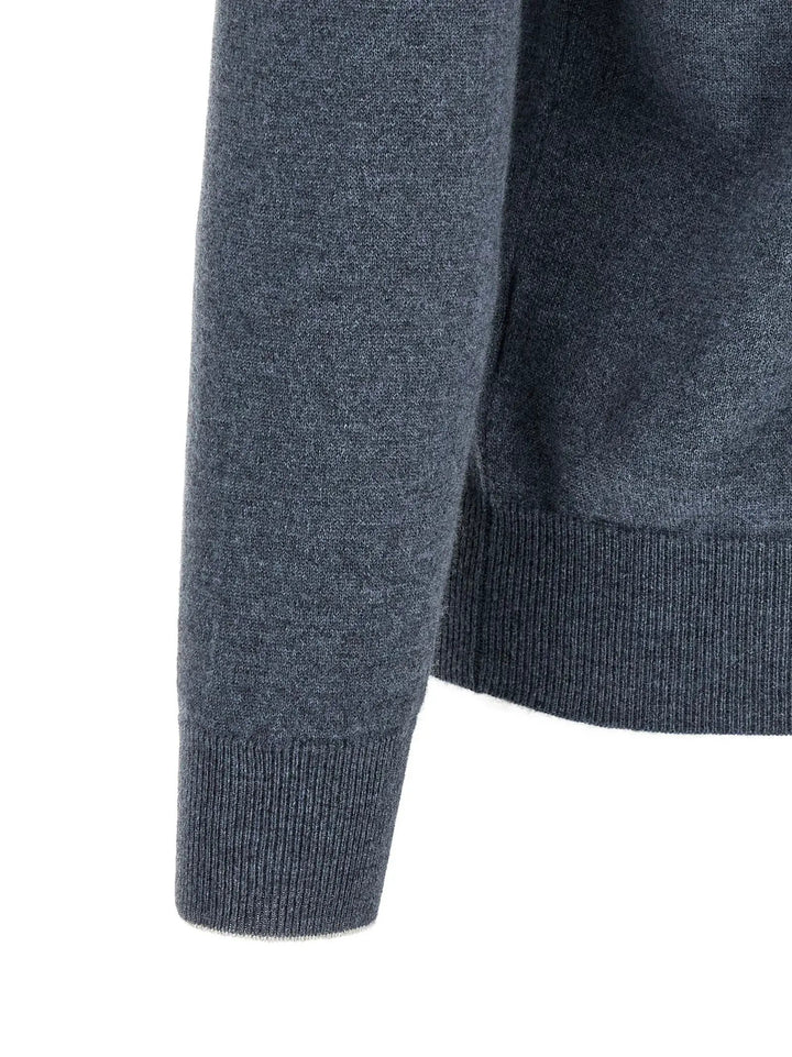 Brunello Cucinelli Sample Sale | Brunello Cucinelli Blue Cashmere Cardigan - | Designer outlet