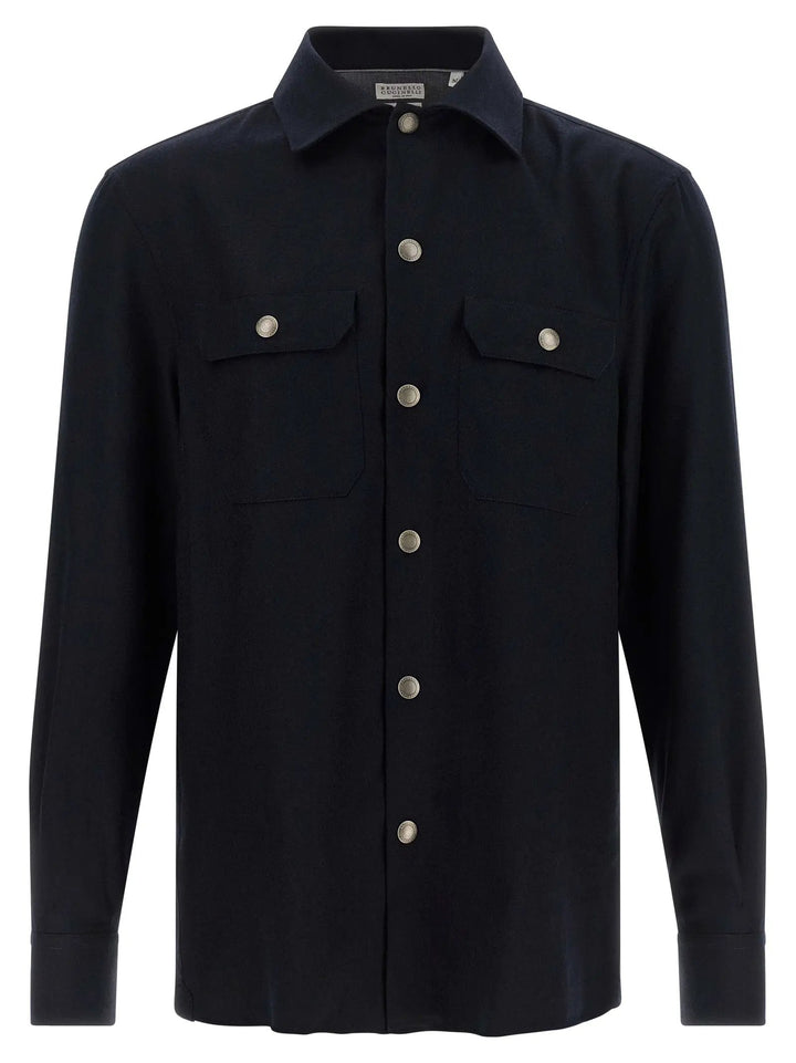 Brunello Cucinelli Sample Sale | Brunello Cucinelli Blue Virgin Wool Blouse - | Designer outlet