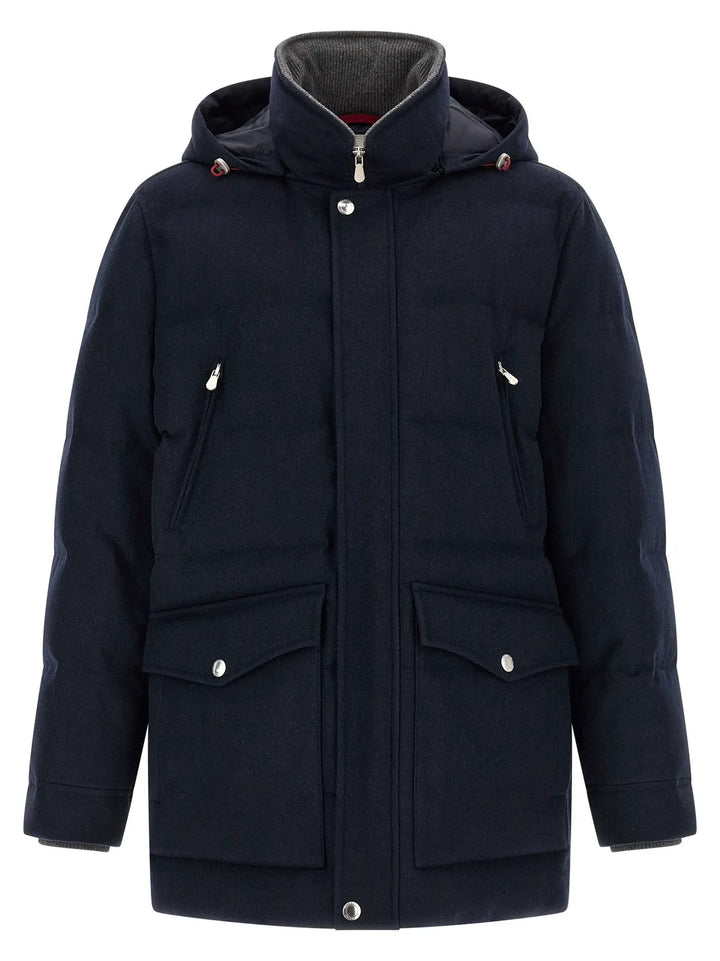Brunello Cucinelli Sample Sale | Brunello Cucinelli Blue Wool Parka - | Designer outlet