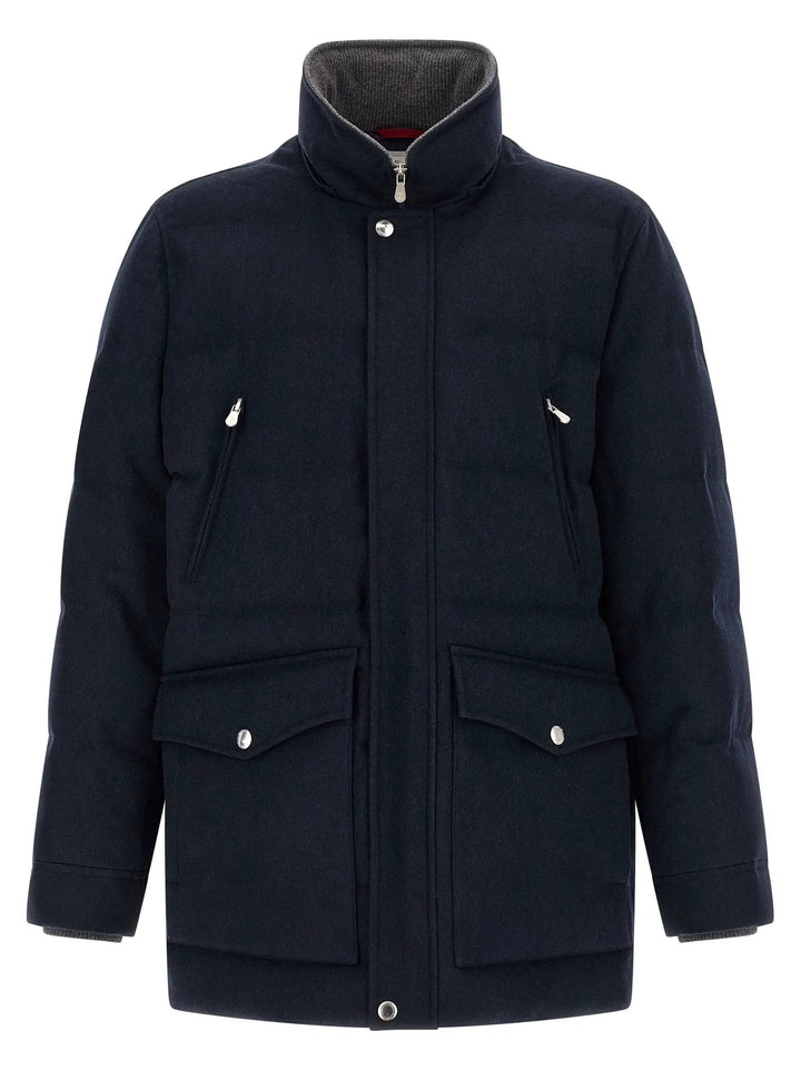 Brunello Cucinelli Sample Sale | Brunello Cucinelli Blue Wool Parka - | Designer outlet