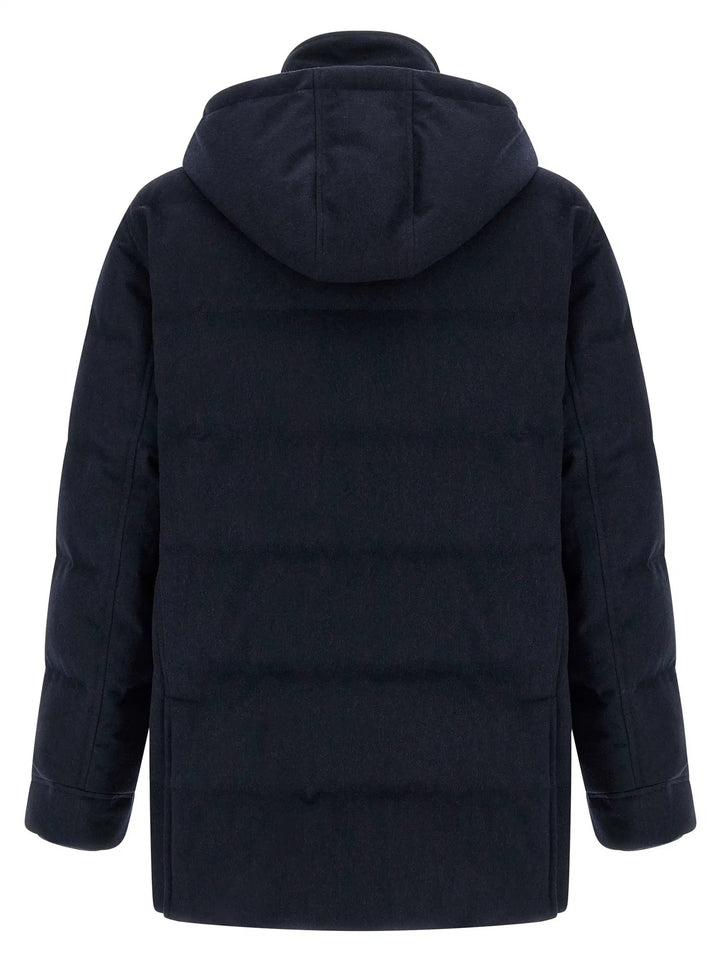 Brunello Cucinelli Sample Sale | Brunello Cucinelli Blue Wool Parka - | Designer outlet