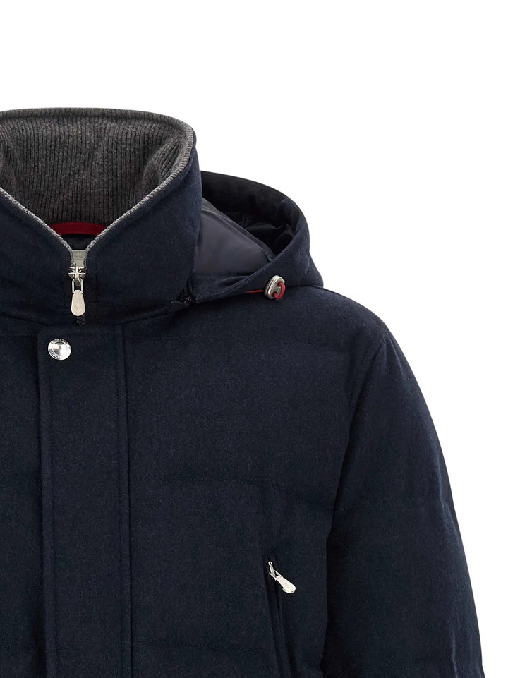 Brunello Cucinelli Sample Sale | Brunello Cucinelli Blue Wool Parka - | Designer outlet