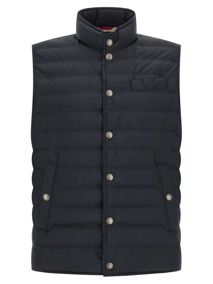 Brunello Cucinelli Sample Sale | Brunello Cucinelli Blue Polyester Sleeveless Jacket - | Designer outlet