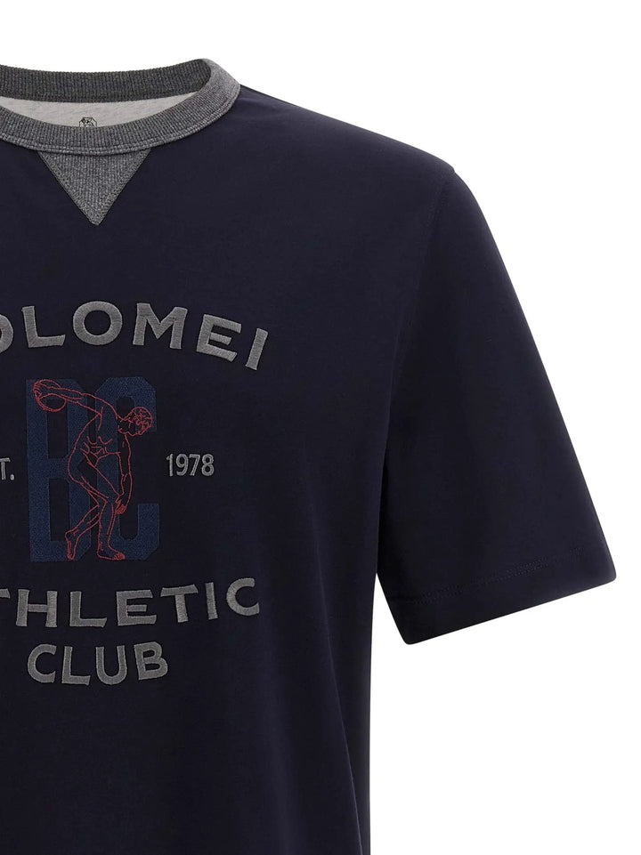 Brunello Cucinelli Sample Sale | Brunello Cucinelli Blue Cotton T-Shirt - | Designer outlet