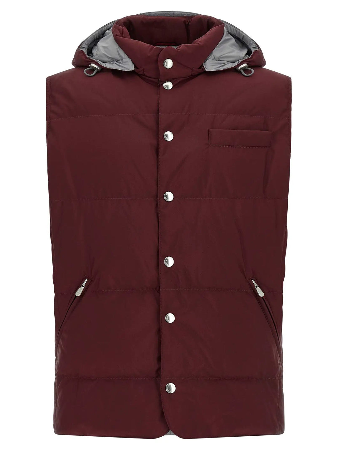 Brunello Cucinelli Sample Sale | Brunello Cucinelli Bordeaux Polyester Sleeveless Jacket - | Designer outlet
