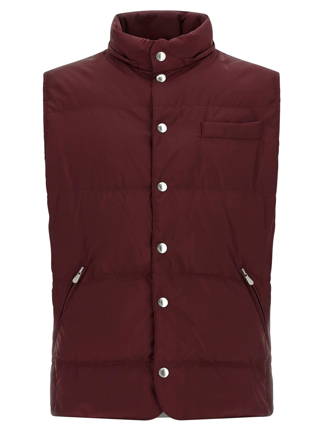 Brunello Cucinelli Sample Sale | Brunello Cucinelli Bordeaux Polyester Sleeveless Jacket - | Designer outlet