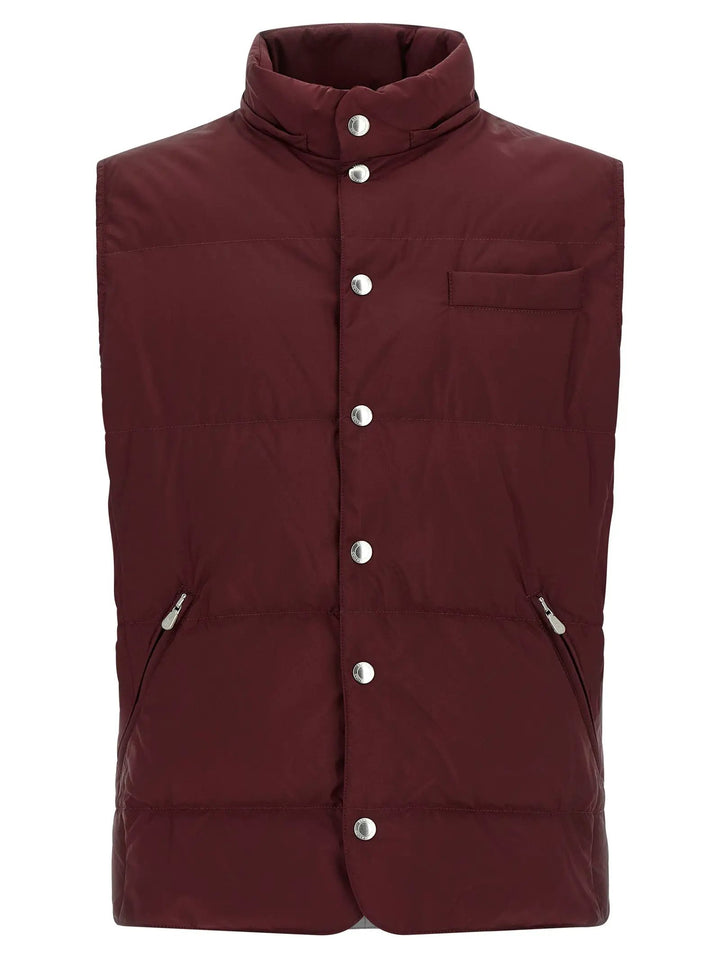 Brunello Cucinelli Sample Sale | Brunello Cucinelli Bordeaux Polyester Sleeveless Jacket - | Designer outlet
