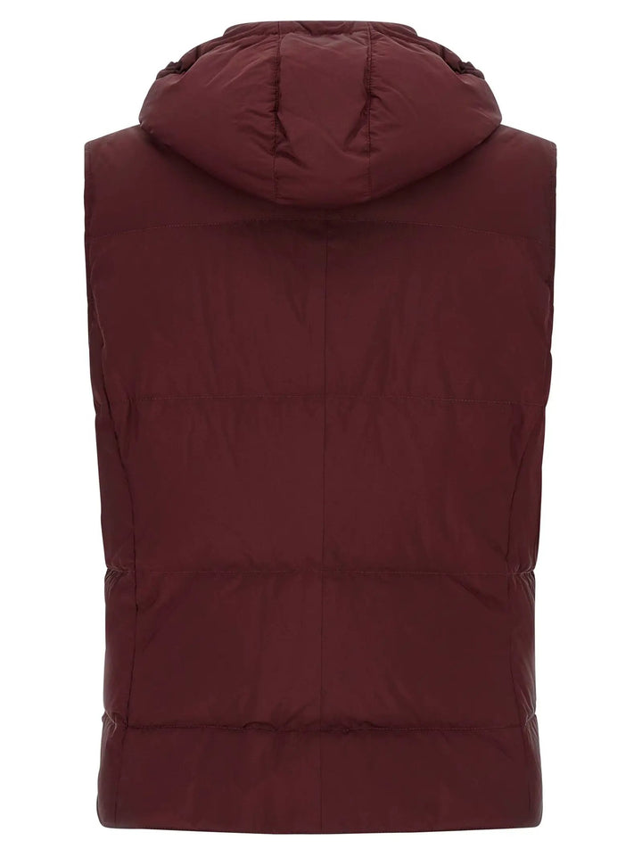 Brunello Cucinelli Sample Sale | Brunello Cucinelli Bordeaux Polyester Sleeveless Jacket - | Designer outlet