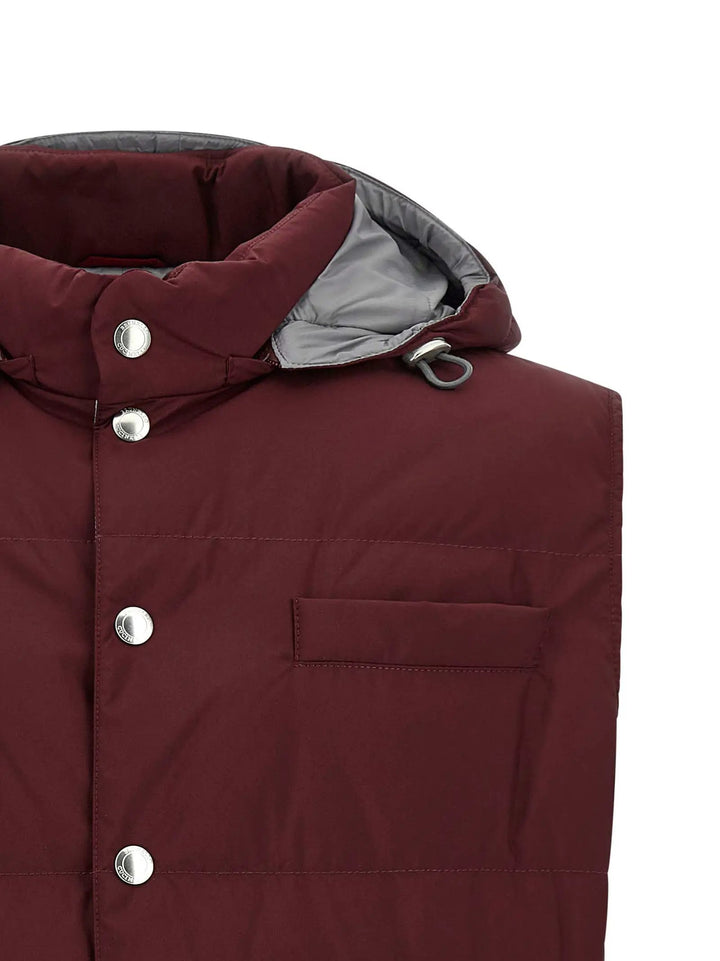 Brunello Cucinelli Sample Sale | Brunello Cucinelli Bordeaux Polyester Sleeveless Jacket - | Designer outlet